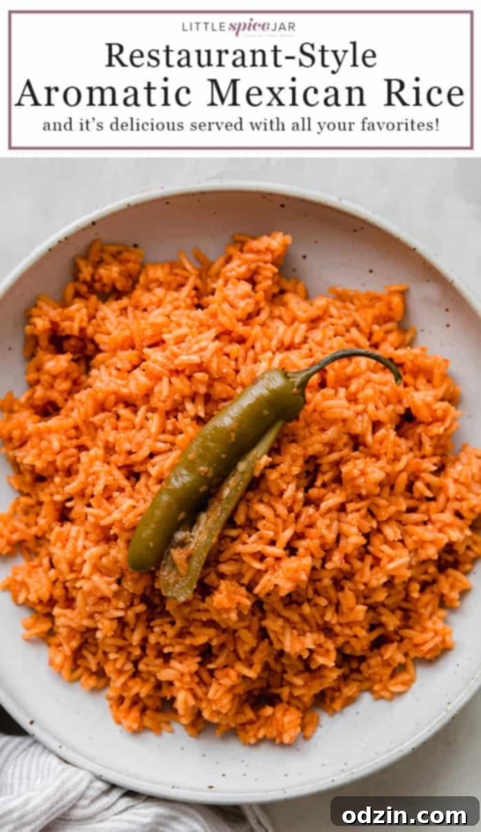 Pinterest Pin for Restaurant-Style Mexican Rice