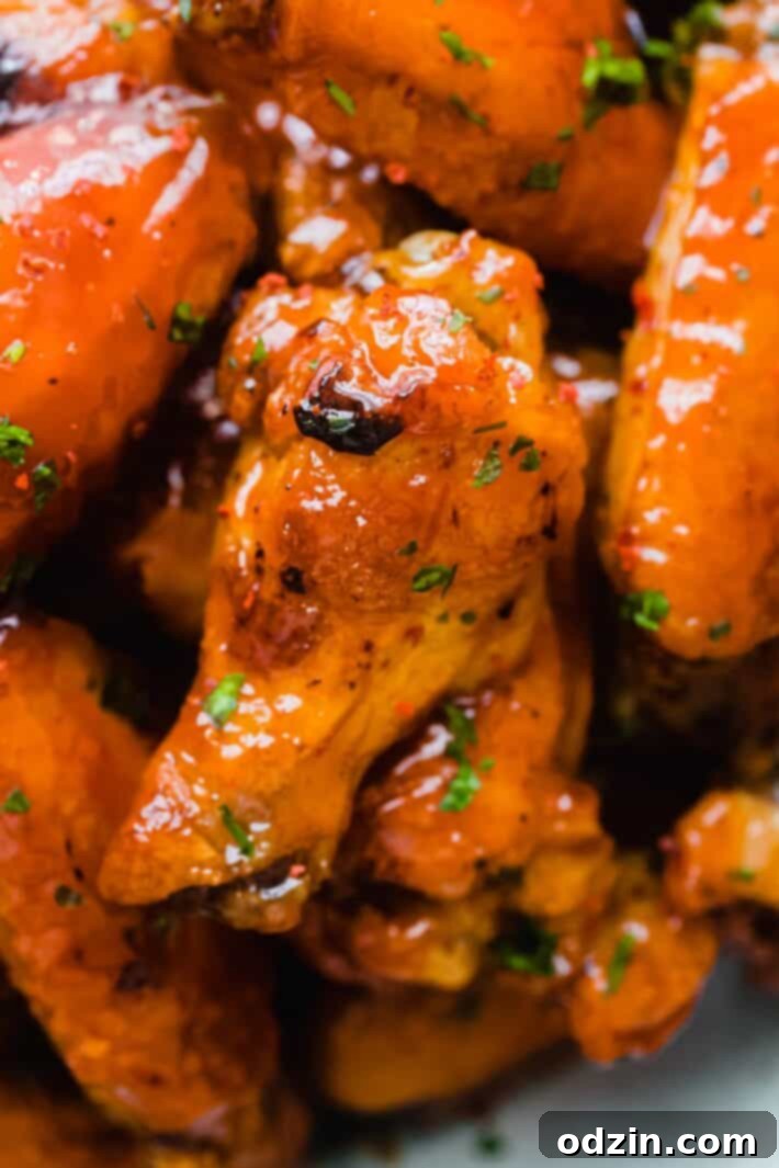 Serving platter of homemade firecracker chicken wings, ready to be enjoyed.