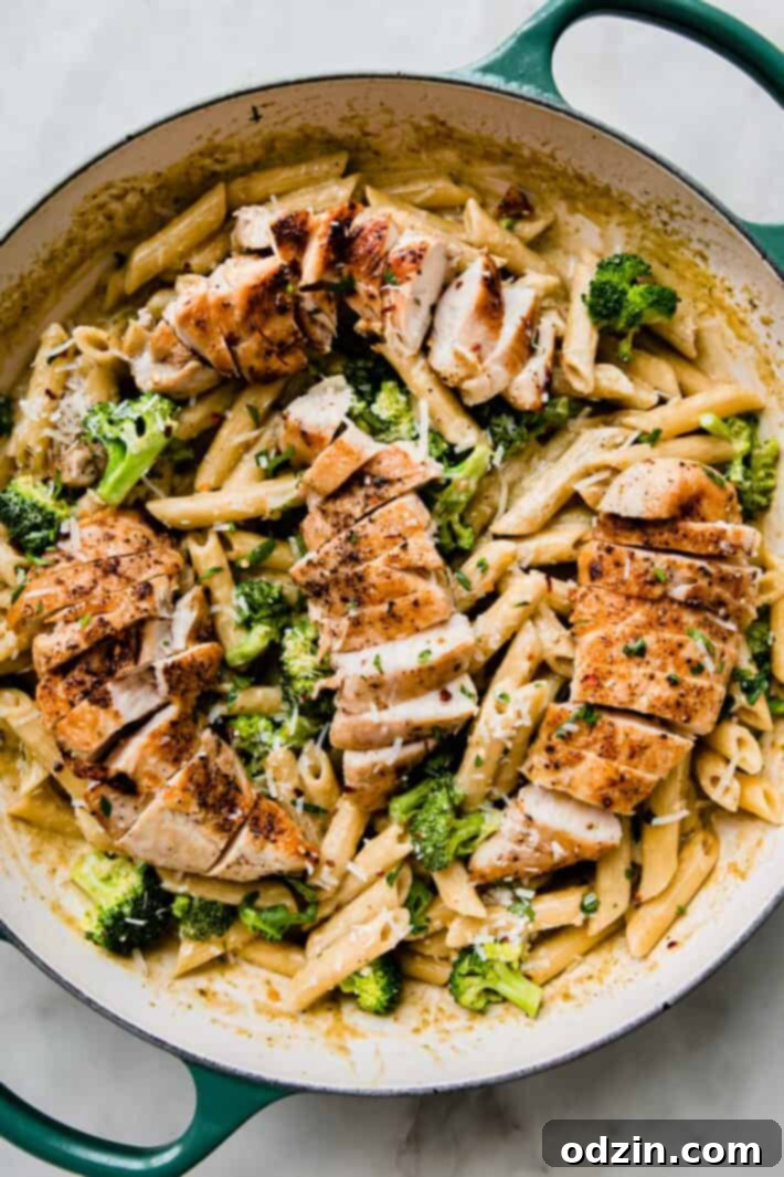 Velvety Pesto Chicken Pasta 2 creamy pesto pasta topped with chicken and parmesan