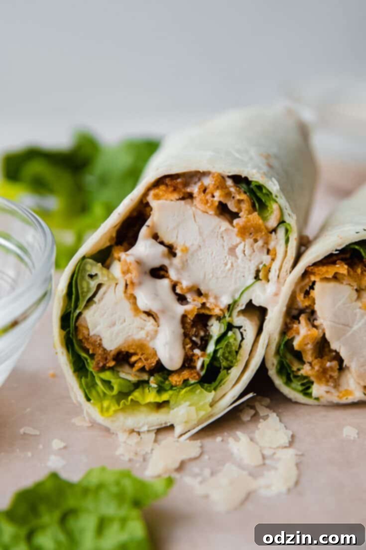 Crunchy Chicken Caesar Wraps