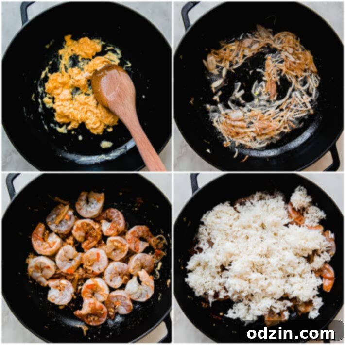 Holy Basil Fried Rice 5 how to pan fry fried rice step by step pictures
