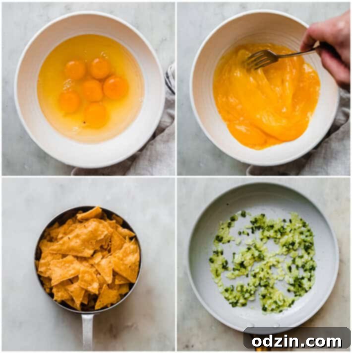 scrambled eggs for Migas process