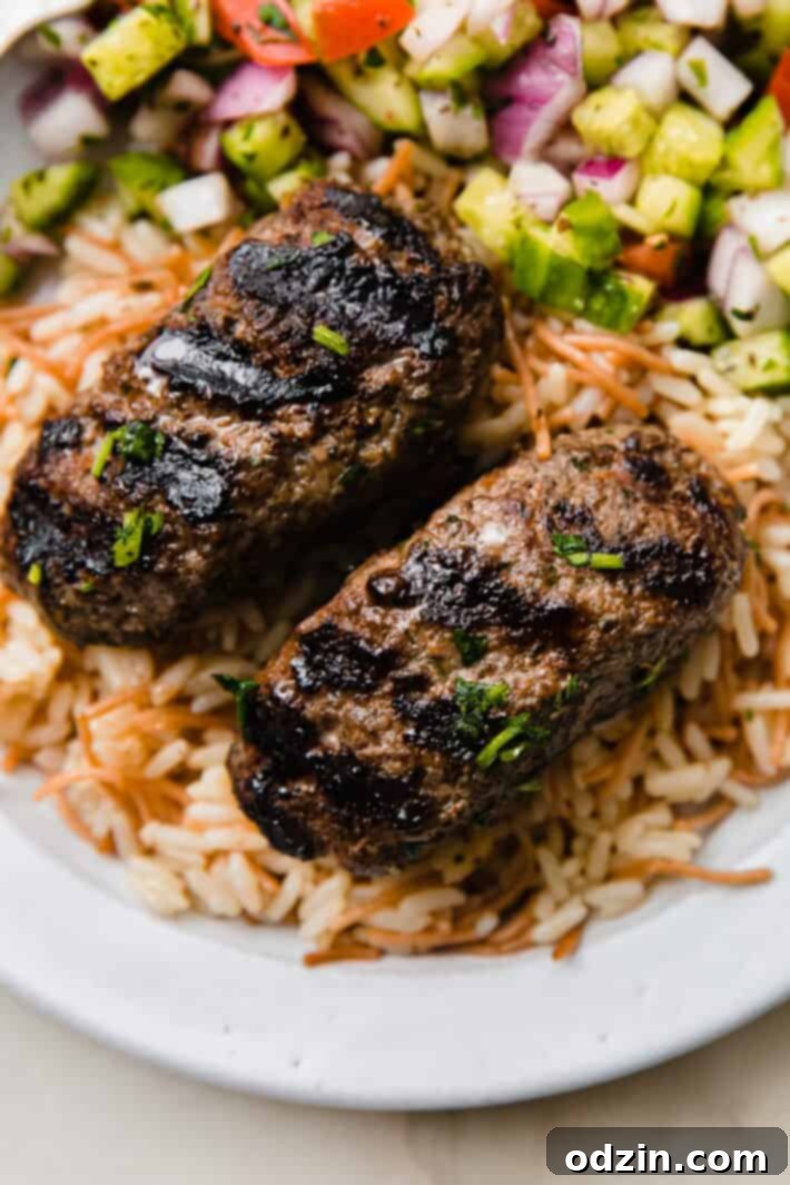 prepared kafta on rice