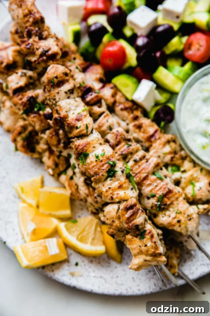Greek Chicken Souvlaki Skewers