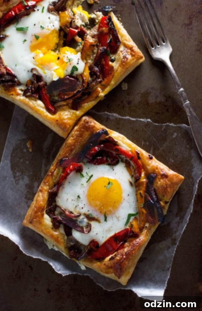 Roasted Red Pepper & Baked Egg Galettes