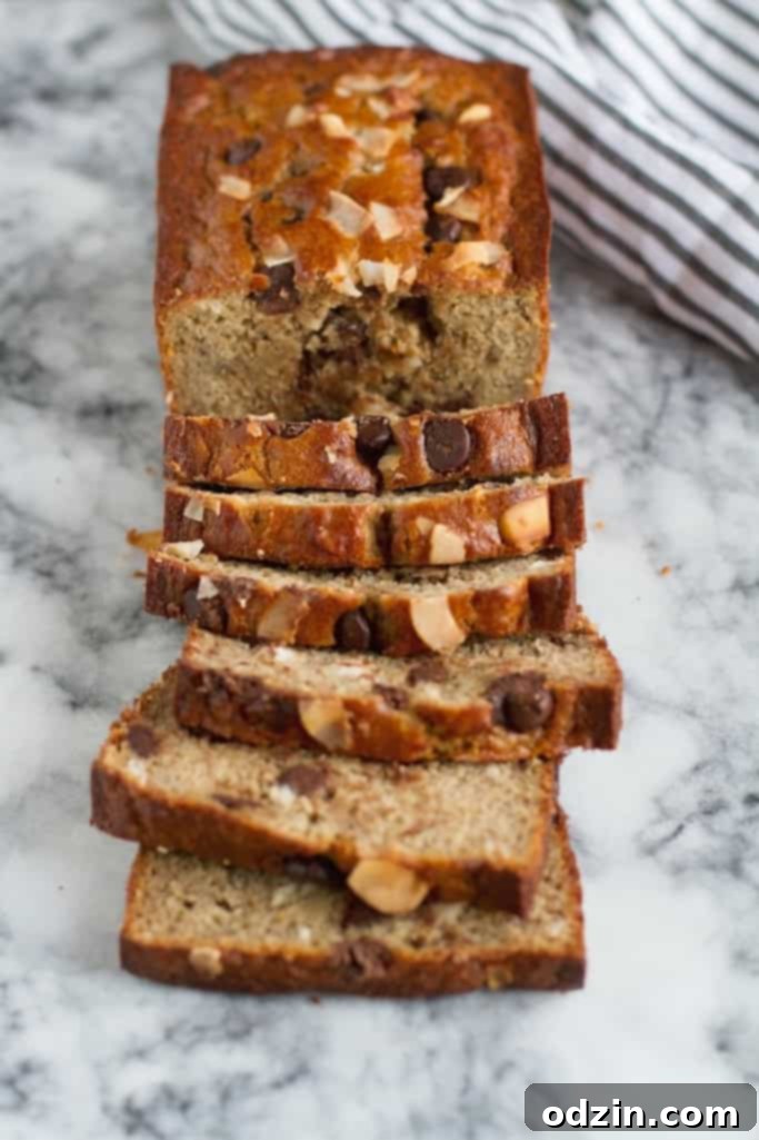 Delicious Coconut Chocolate Chip Banana Bread