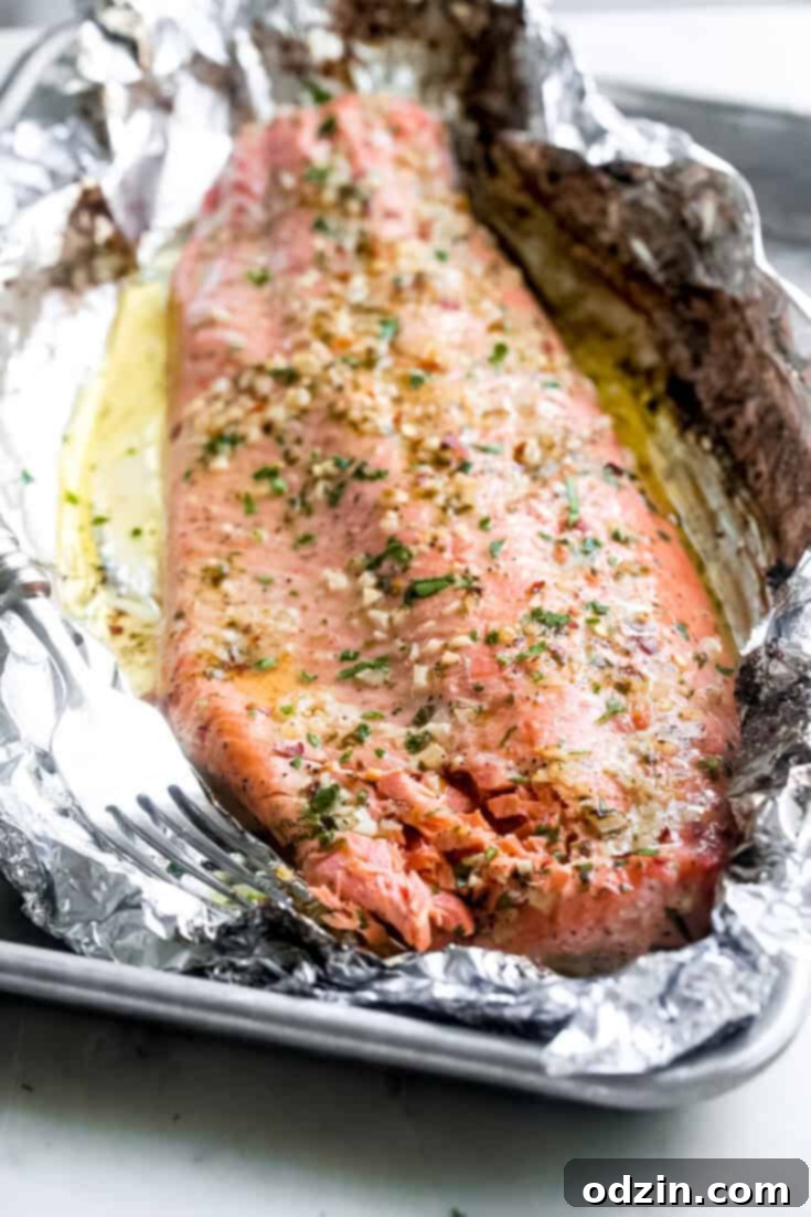 Garlic Butter Baked Salmon in Foil