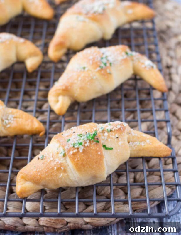 Garlic Parmesan Crescents with Jalapeno Cream Cheese, Pinterest image for sharing