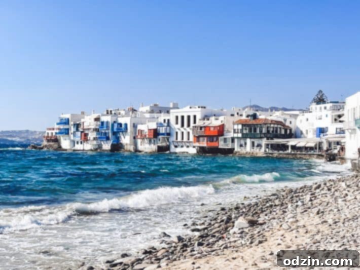 Little Venice in Mykonos, showcasing its unique waterfront architecture