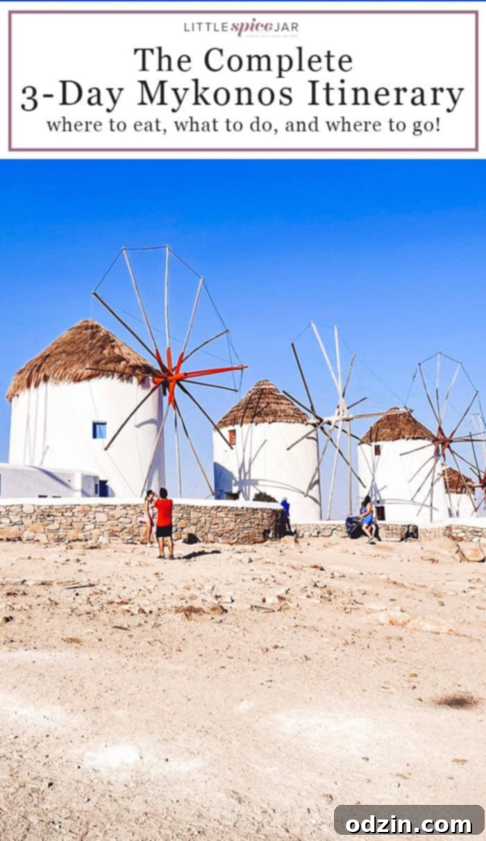 Pin for Mykonos travel itinerary