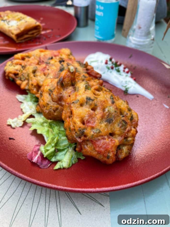 tomato fritters with white sauce