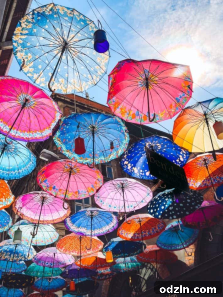 umbrella street in Istanbul