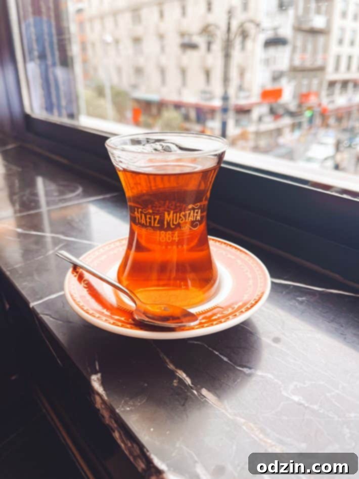 Turkish tea and sweets at Hafiz Mustafa