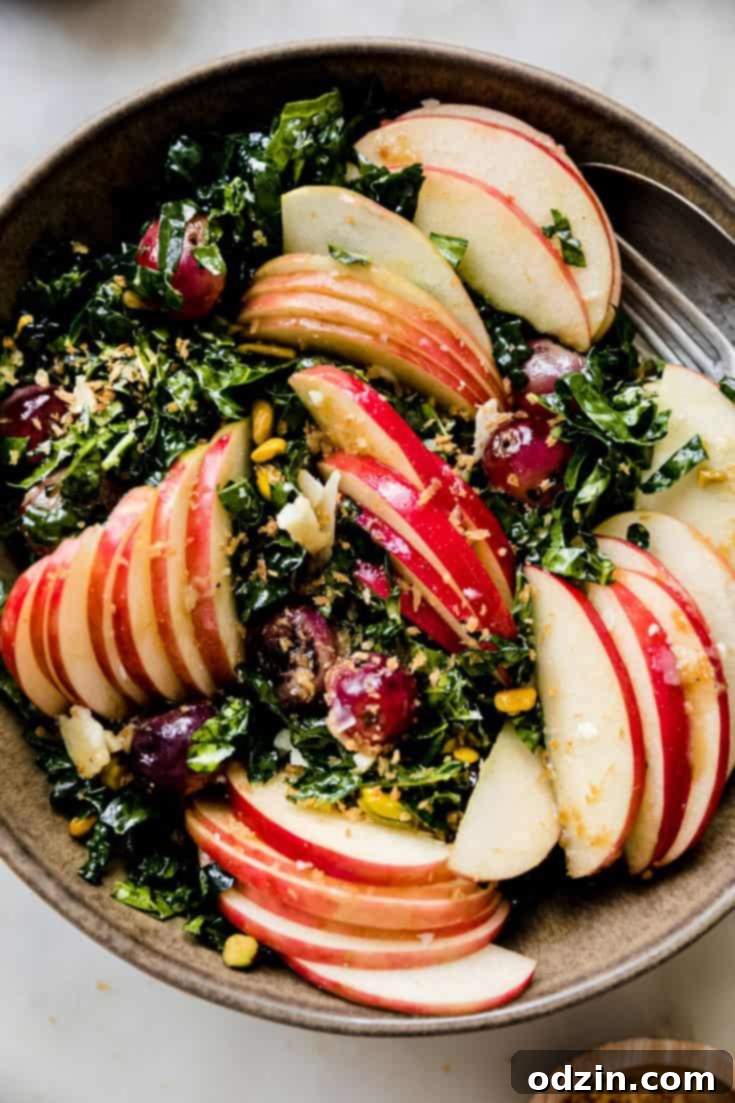 Honeycrisp Kale Salad with Parmesan Vinaigrette