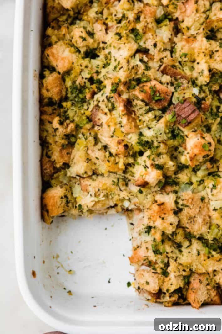 piece missing out of baked dressing