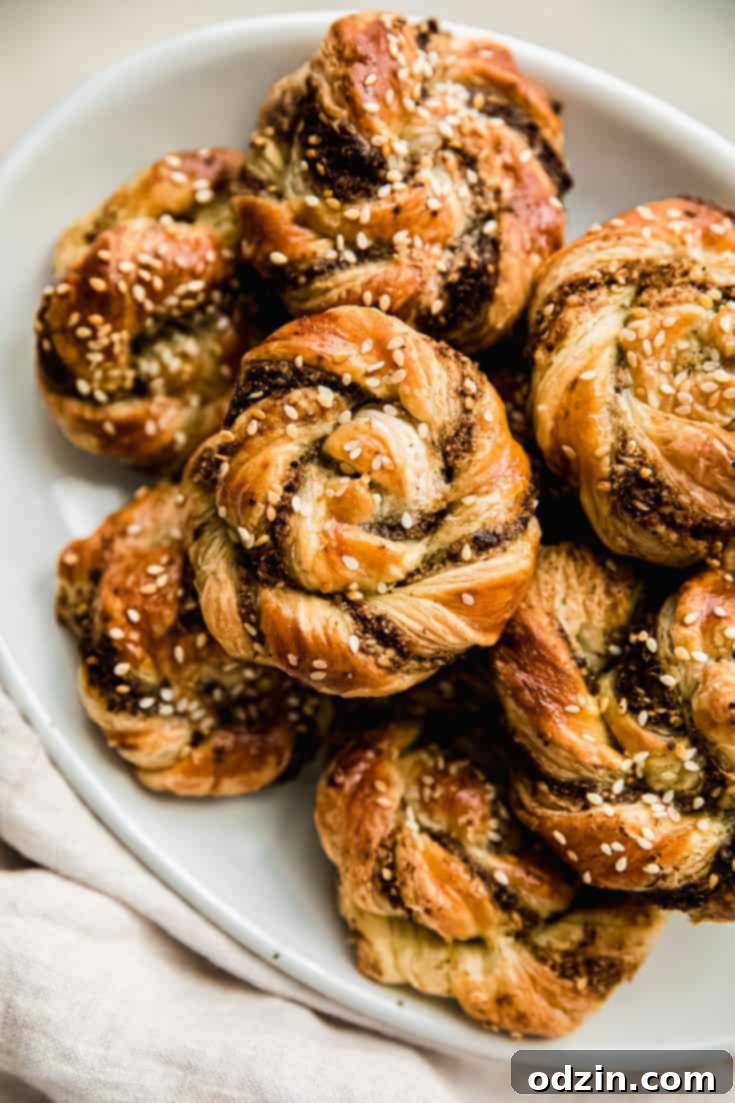 Easy Puff Pastry Twists with Za'atar, a delectable and impressive appetizer perfect for any gathering or party.