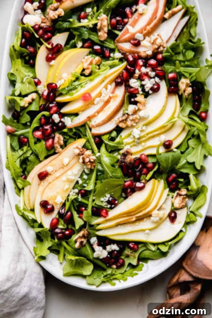 Winter Crisp Pear and Walnut Salad with Gorgonzola