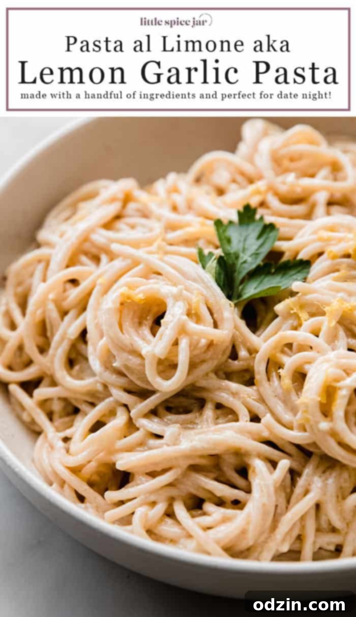 Creamy Lemon Garlic Pasta Pin