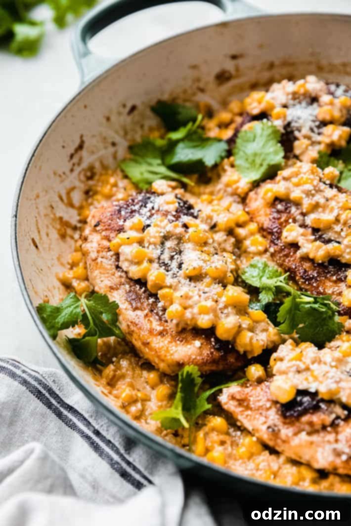 chicken breast smothered in creamed corn sauce