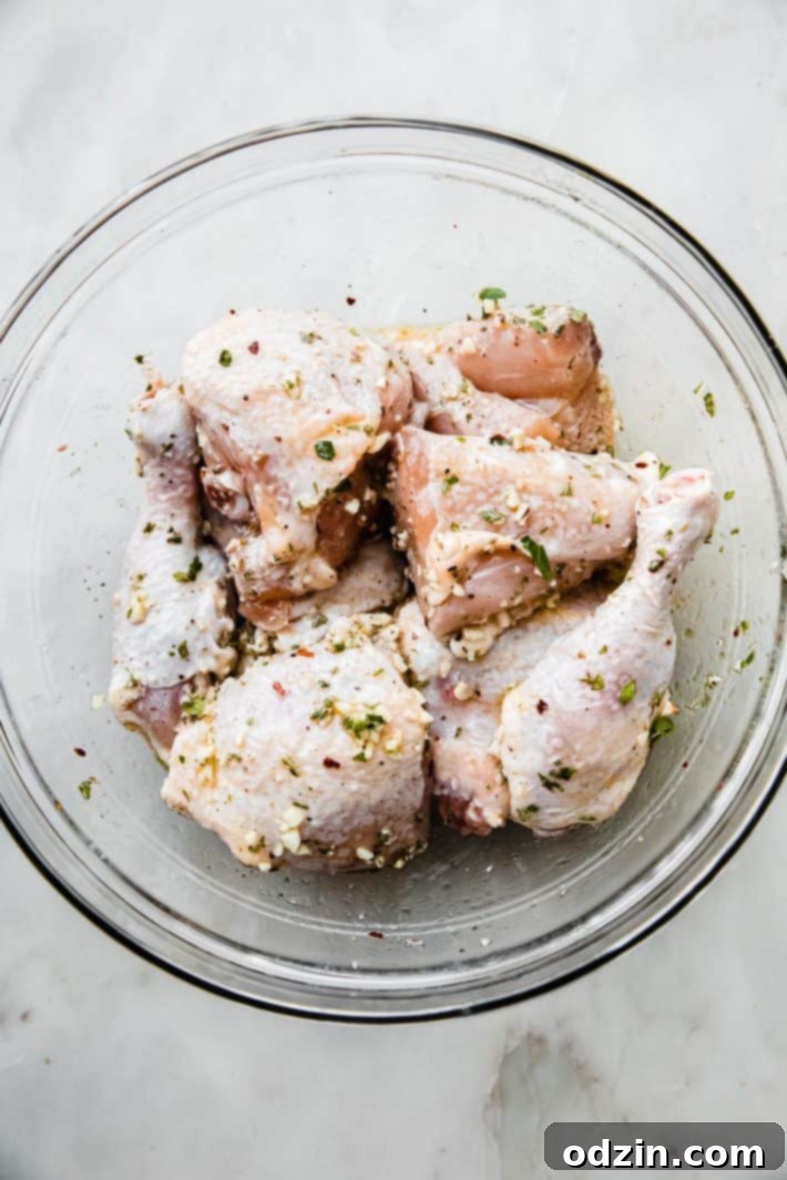 marinated chicken in bowl