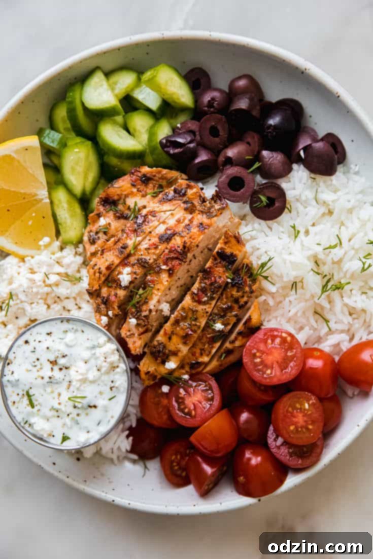 Spicy Chicken Tzatziki Bowls