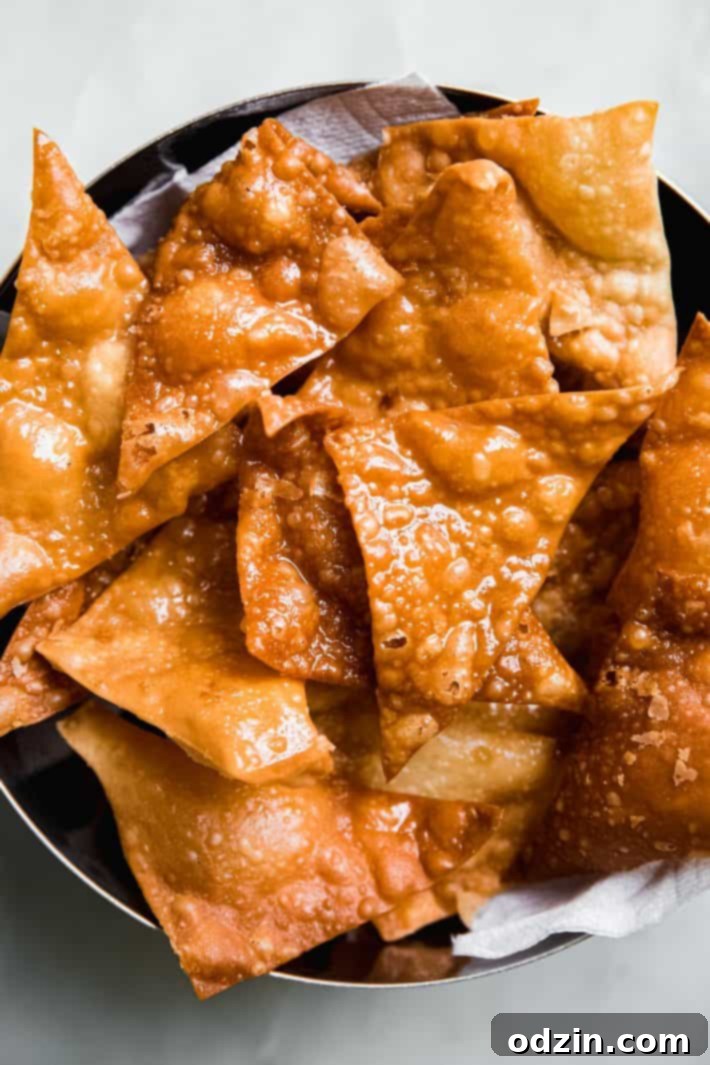 Spicy California Sushi Wonton Nachos 4 fried wonton chips in bowl