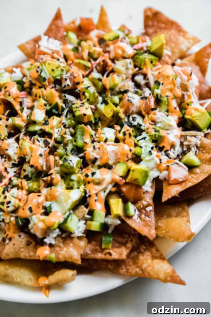 Spicy California Sushi Nachos (aka Wonton Nachos!)
