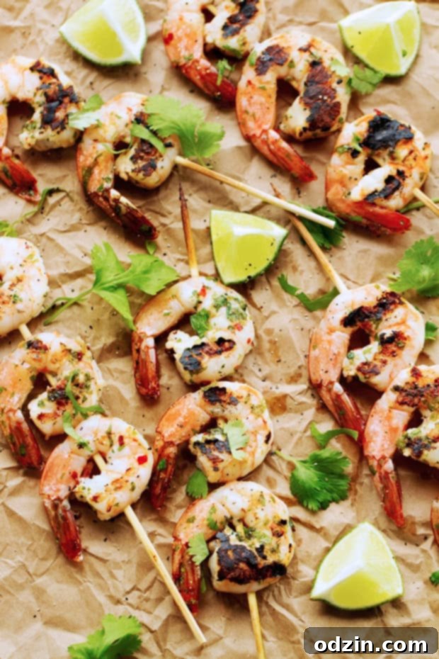 Grilled Cilantro Lime Shrimp Skewers