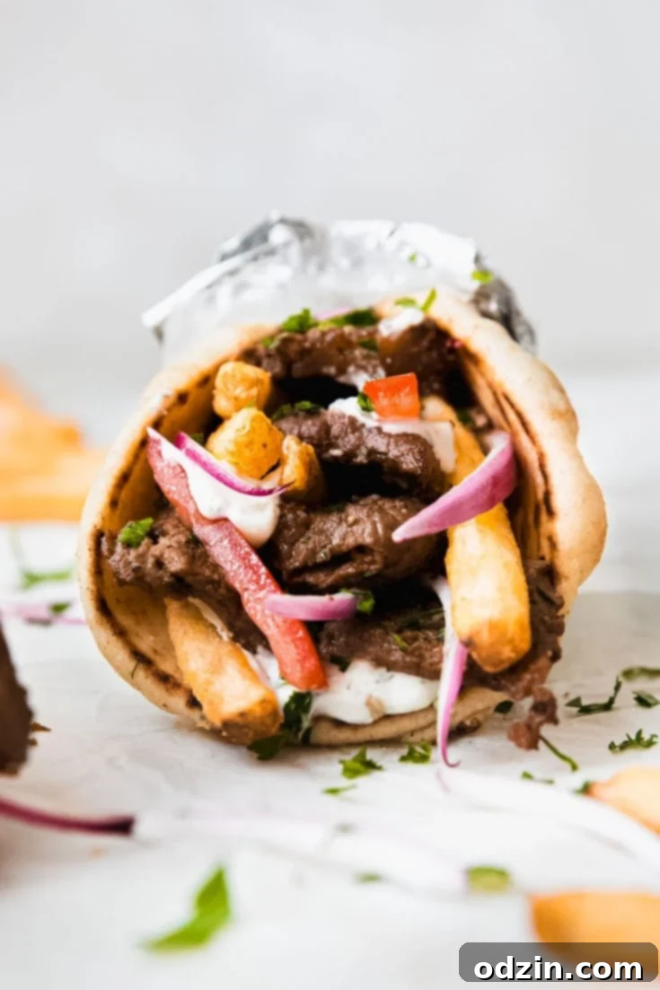 Marinated Beef Souvlaki Wraps