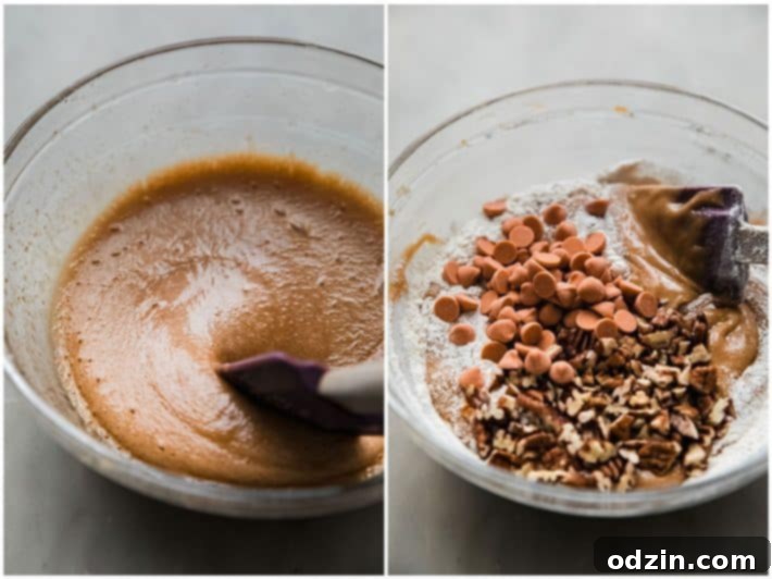 Cookie dough batter for butterbeer cookies in a mixing bowl