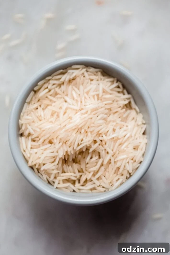 dry rice in bowl