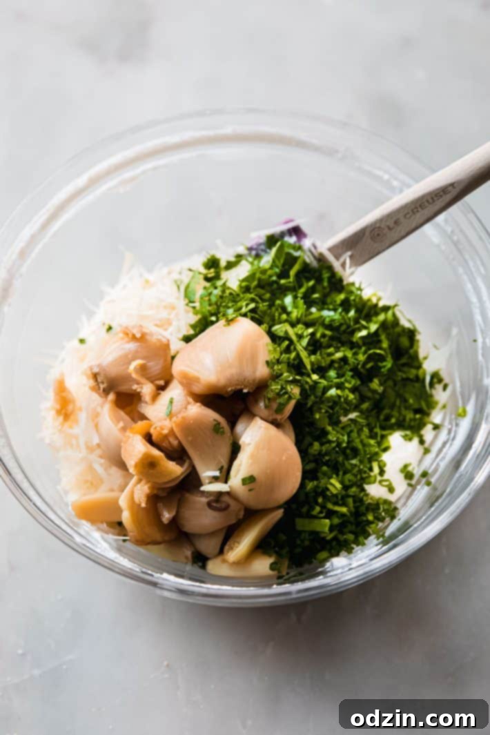 ingredients for dip in bowl