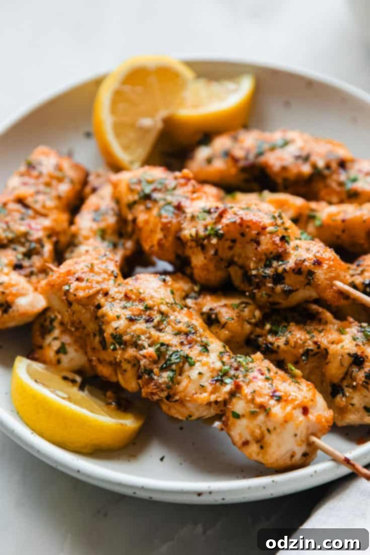Garlic Parmesan Chicken Skewers