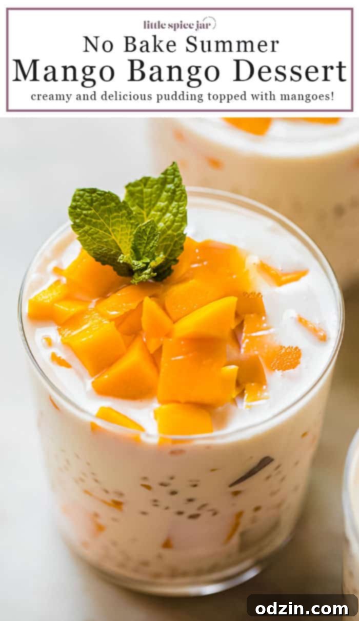 Mango Bango (or Mango Sago Dessert) ready to pin on Pinterest.