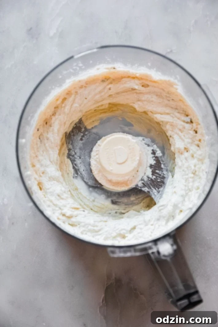 Quick and Easy Pepper Jelly Cheese Dip 4 whipped Boursin in food processor bowl