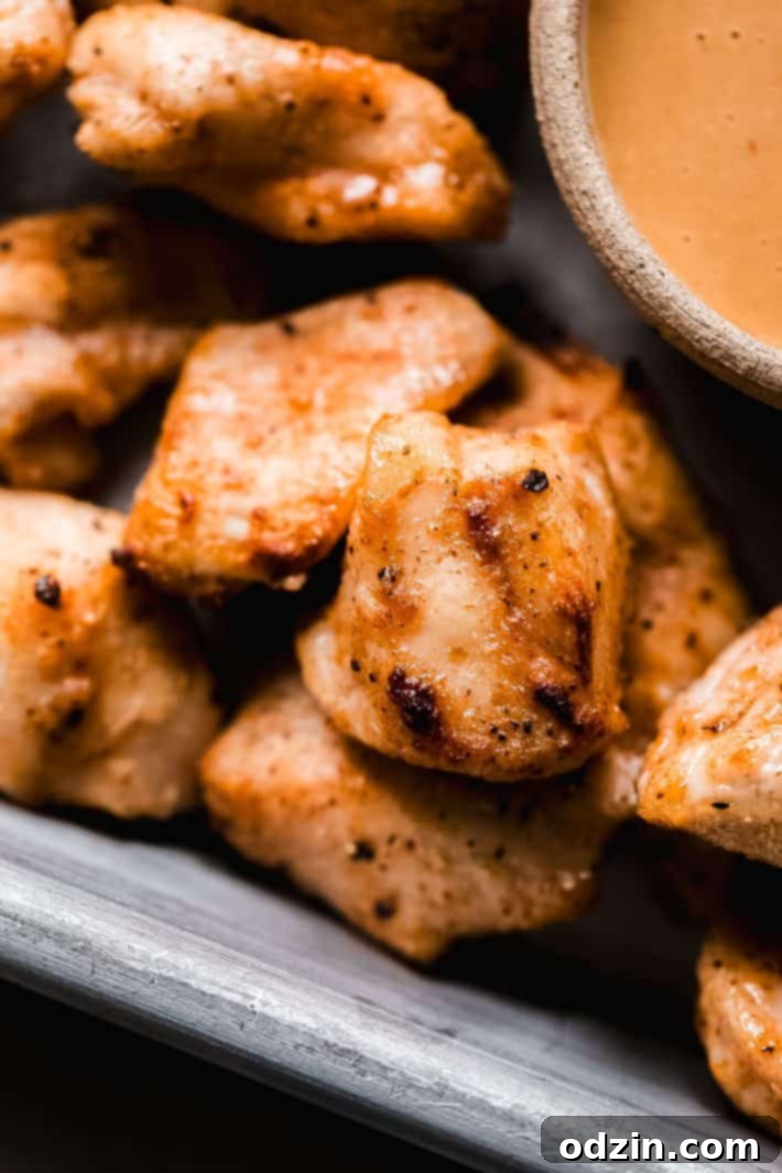 close up of chicken bites