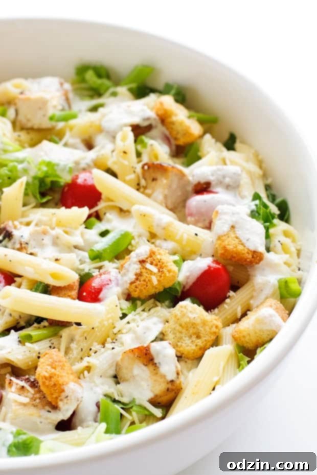 Creamy Chicken Caesar Pasta Salad