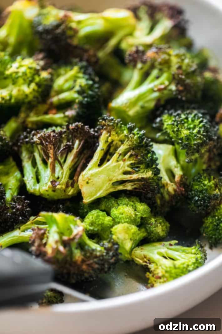 broccoli floret after airfrying