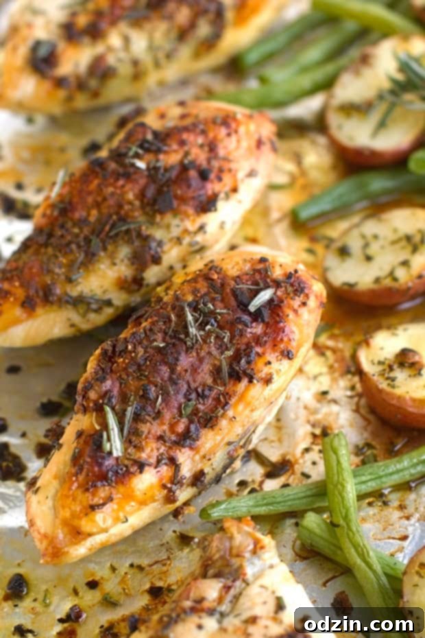 One Sheet Pan Rosemary Chicken with Potatoes and Green Beans