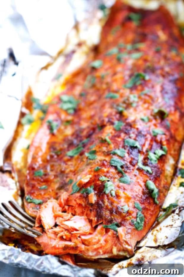 Chili Lime Baked Salmon in Foil final dish