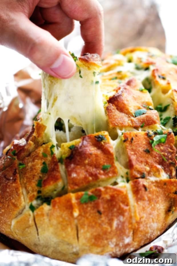 Cheesy Garlic Pull Apart Bread final product