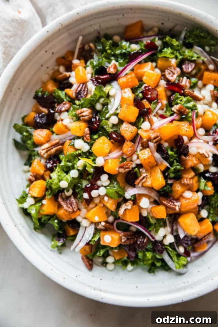 Autumn Glow: Roasted Butternut & Pearl Couscous Salad 7 harvest salad in bowl