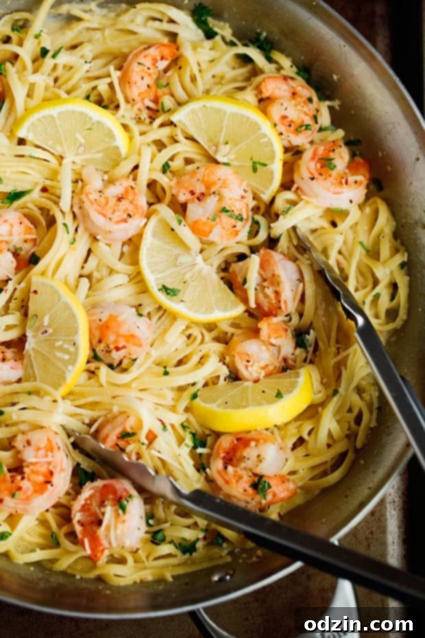 Creamy Lemon Garlic Shrimp Pasta