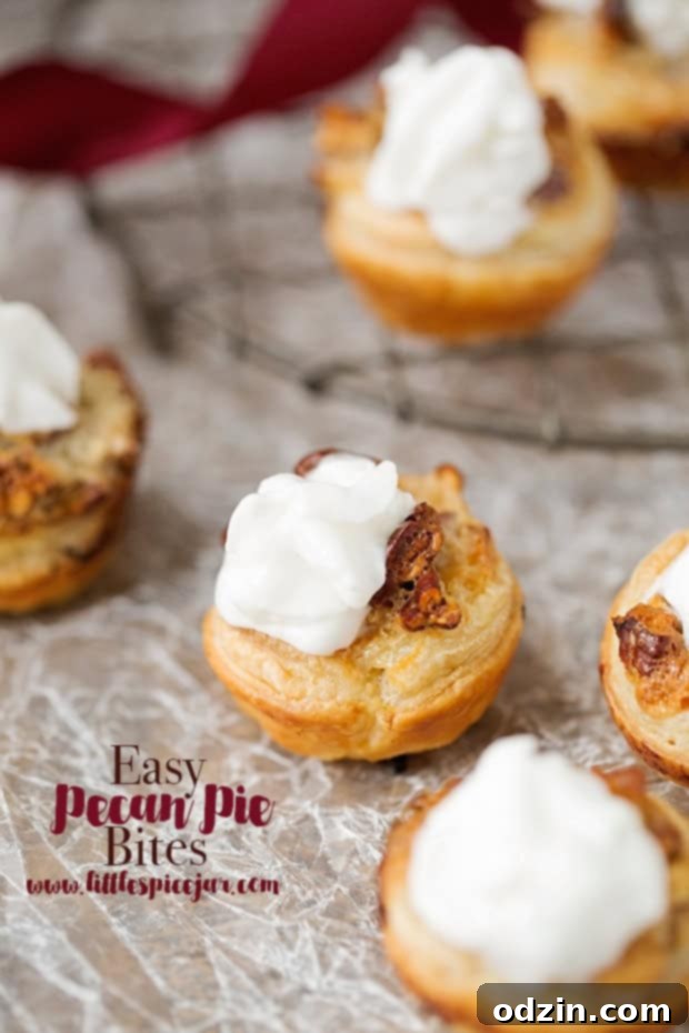 Easy Pecan Pie Bites Recipe Card Image