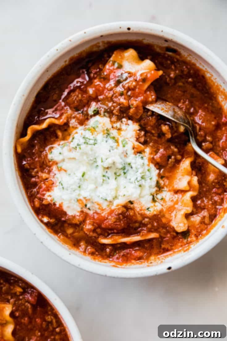 Effortless One-Pot Lasagna Soup