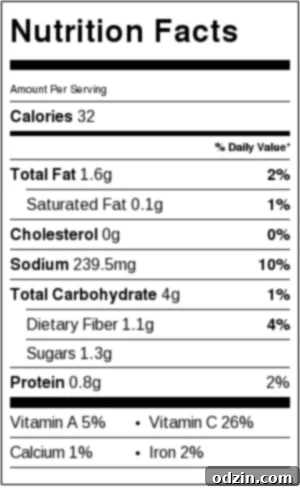 Ranchero Sauce nutritional information per serving