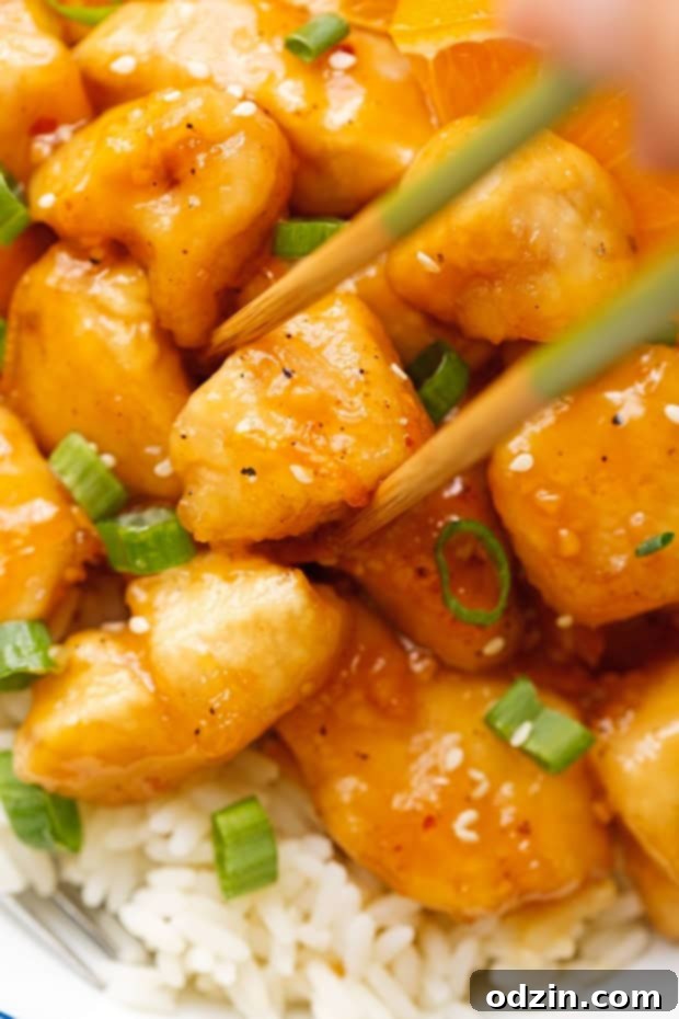 Lighter Orange Chicken - takes just 30 minutes from start to finish and totally healthier than your local take-out! #asianchicken #orangechicken #sweetandsourchicken #chinesefood | Littlespicejar.com Lighter Orange Chicken - takes just 30 minutes from start to finish and totally healthier than your local take-out! #asianchicken #orangechicken #sweetandsourchicken #chinesefood | Littlespicejar.com