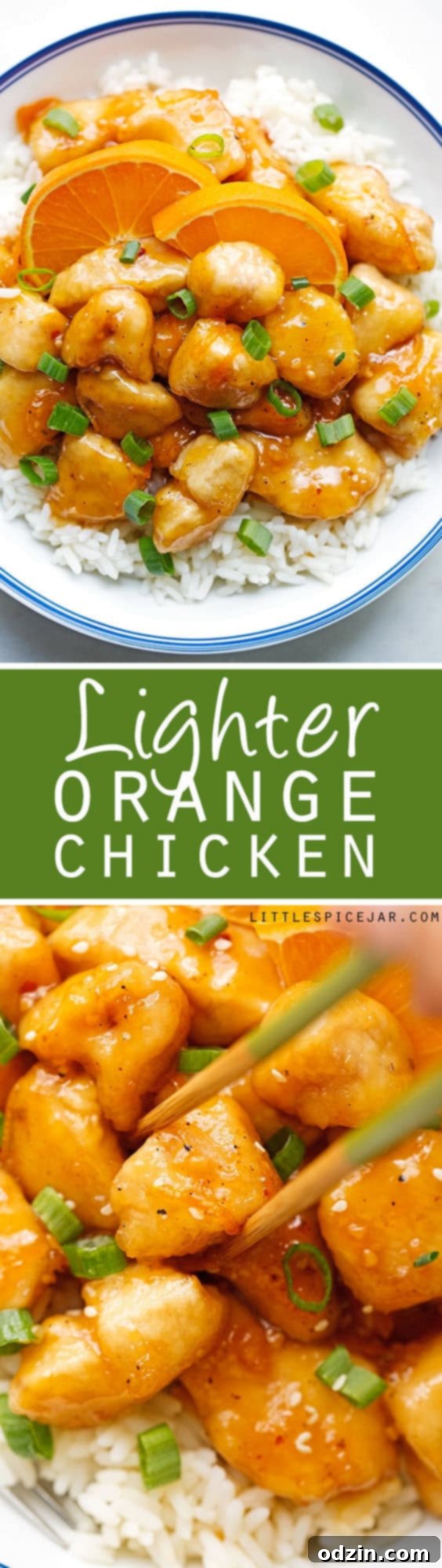 Lighter Orange Chicken - takes just 30 minutes from start to finish and totally healthier than your local take-out! #asianchicken #orangechicken #sweetandsourchicken #chinesefood | Littlespicejar.com Lighter Orange Chicken - takes just 30 minutes from start to finish and totally healthier than your local take-out! #asianchicken #orangechicken #sweetandsourchicken #chinesefood | Littlespicejar.com