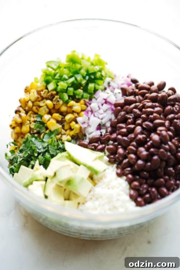 Mexican Street Corn Salad - The perfect summer corn salad with lots of fresh ingredients tossed in a light homemade dressing! #vegetarian #cornsalad #mexicanstreetcorn #streetcornsalad | Littlespicejar.com Mexican Street Corn Salad - The perfect summer corn salad with lots of fresh ingredients tossed in a light homemade dressing! #vegetarian #cornsalad #mexicanstreetcorn #streetcornsalad | Littlespicejar.com