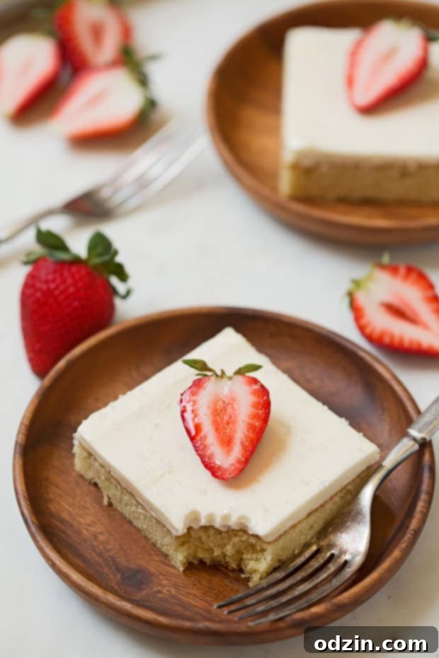 Texas-sized vanilla sheet cake with cream cheese frosting - a simple vanilla sheet cake with a sweet and tangy frosting! So good and feeds a crowd! #creamcheesefrosting #vanillasheetcake #texassheetcake #sheetcake | Littlespicejar.com Texas-sized vanilla sheet cake with cream cheese frosting - a simple vanilla sheet cake with a sweet and tangy frosting! So good and feeds a crowd! #creamcheesefrosting #vanillasheetcake #texassheetcake #sheetcake | Littlespicejar.com